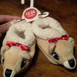 NWT Clarice From Rudolph Girls 12-24 months Cute Fluffy Character Slippers